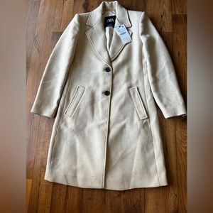 ZARA FITTED WOOL BLEND COAT WMEN XS